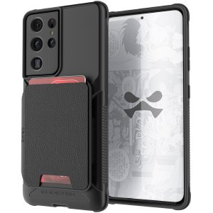 Ghostek Exec 4 Black Leather Wallet Case - For Samsung Galaxy S21 Ultra