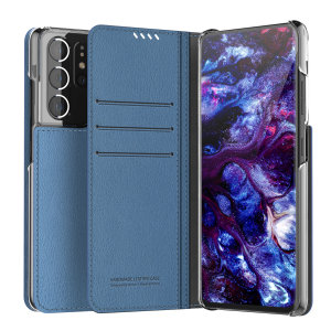 Araree Samsung Galaxy S21 Ultra Mustang Diary Wallet Case - Ash Blue