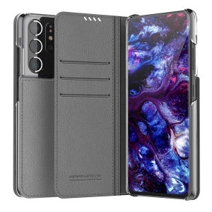 Araree Charcoal Grey Mustang Diary Case - For Samsung Galaxy S21 Ultra