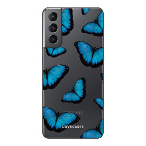 LoveCases Blue Butterfly Gel Case - For Samsung Galaxy S21