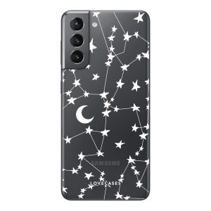 LoveCases White Stars And Moons Gel Case - For Samsung Galaxy S21 Plus