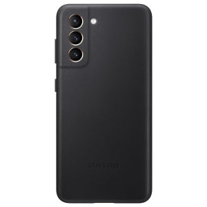 Official Samsung Black Leather Cover Case - For Samsung Galaxy S21