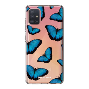 LoveCases Gel Blue Butterfly Case - For Samsung Galaxy A52