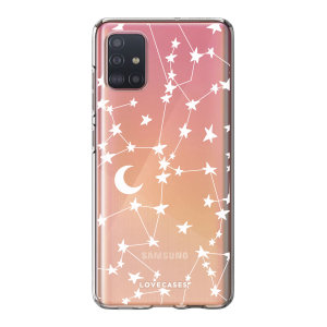 LoveCases Gel Case - White Stars & Moons- For Samsung Galaxy A52