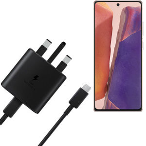 Official Samsung Note 20 45W Fast Wall Charger & USB-C to C 1m Cable