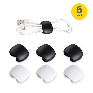 Olixar Universal Cable Organisers  - Black And White - 6 Pack