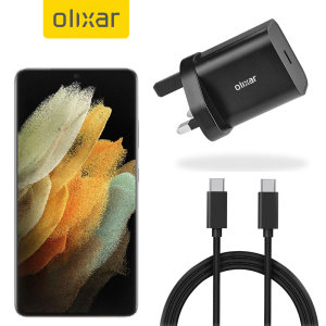 Olixar Samsung S21 Ultra 18W PD Wall Charger & 1.5m USB-C to C Cable