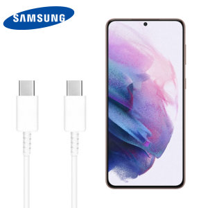 Official Samsung 1m white USB-C to USB-C PD Cable - For Samsung Galaxy S21