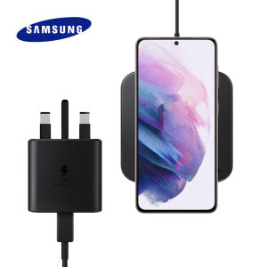 Official Samsung S21 Wireless Charging Pad 2 & UK Plug - Black