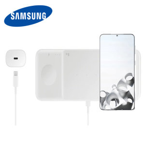 Official Samsung White Wireless Trio Charger - For Samsung Galaxy S21 Plus