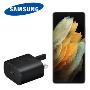 Official Samsung Galaxy S21 Ultra 25W PD USB-C UK Wall Charger - Black