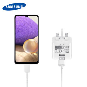 Official Samsung Galaxy A32 Fast Charger & USB-C Cable - White