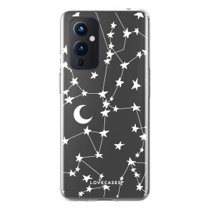 LoveCases OnePlus 9 Gel Case - White Stars And Moons