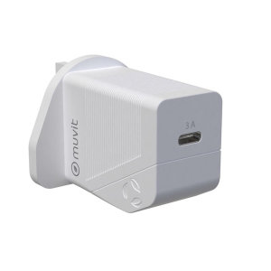 Muvit For Change Eco-Friendly 18W USB-C UK Wall Adapter - White