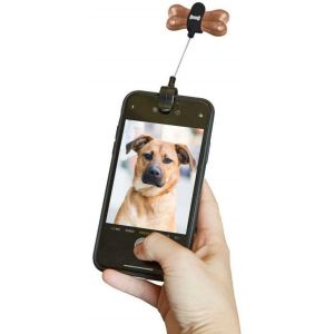 Kikkerland Dog Treat Holder Selfie Clip for Puppy Photos - Black