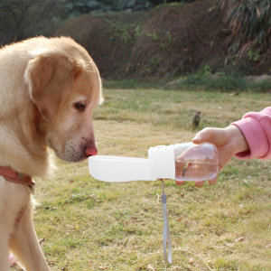 Olixar Portable Water Bottle & Feeder for Pets - White 280ml