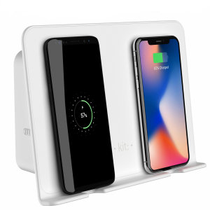Kit Qi 10W Duo Wireless Wall Charger With USB-A Port - White