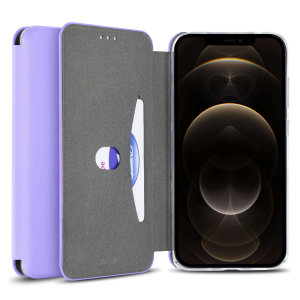 Olixar Soft Silicone iPhone 12 Pro Wallet Case - Purple