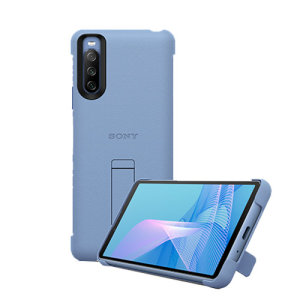 Official Sony Xperia 10 III Style Cover Protective Stand Case - Blue