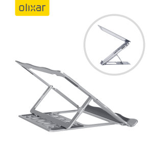 Olixar Adjustable Laptop Stand Mount With Ventilation - Silver