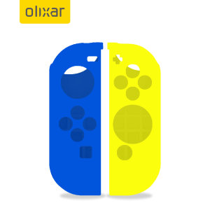 Olixar Silicone Switch Joy-Con Controller Covers- 2 Pack- Yellow/ Blue