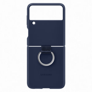 Official Samsung Galaxy Z Flip 3 Silicone Ring Stand Case - Navy