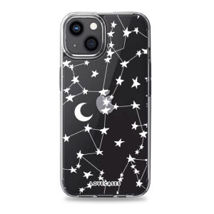 LoveCases iPhone 13 mini Gel Case - White Stars and Moons
