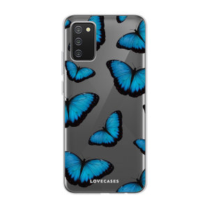LoveCases Samsung Galaxy A03s Gel Case - Blue Butterfly