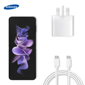Official Samsung Z Flip 3 25W UK Wall Charger & 1m USB-C Cable - White
