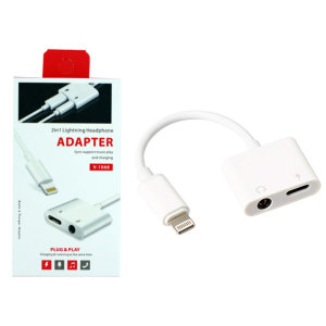 VD Charge And Listen Lightning to 3.5mm 2-in-1 Audio Adapter With Pass-Through Charging