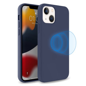Olixar MagSafe Compatible iPhone 13 mini Soft Silicone Case - Navy