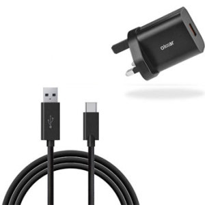 Olixar Samsung 18W USB-A Fast Charger & USB-A to C 1m Cable - For Samsung Galaxy S21 FE