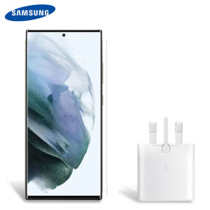 Official Samsung Galaxy S22 Ultra 25W PD USB-C UK Wall Charger - White