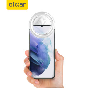 Olixar White Clip-On Selfie Ring LED Light - For Samsung Galaxy S22