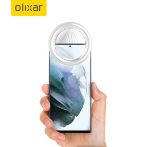 Olixar Samsung Galaxy S22 Ultra Clip-On Selfie Ring LED Light - White