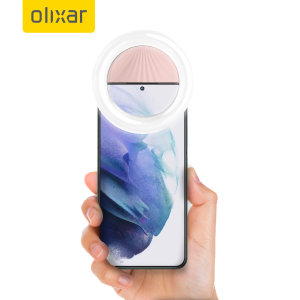 Olixar Samsung Galaxy S22 Clip-On Selfie Ring LED Light - Pink