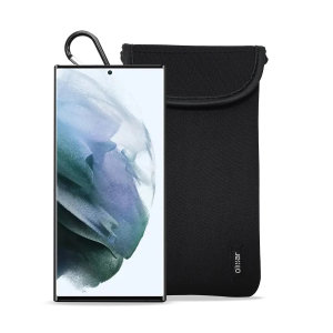 Olixar Neoprene Black Pouch with Card Slot - For Samsung Galaxy S22 Ultra