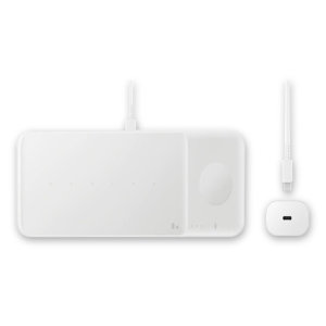 Official Samsung White Trio Wireless Charger - For Samsung Galaxy Watch 4