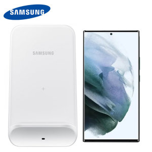 Official Samsung 9W Wireless White Charging Stand EU Mains - For Samsung Galaxy S22 Ultra