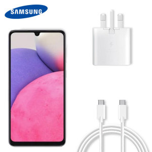 Official Samsung Galaxy A33 25W Wall Charger & 1m USB-C Cable - White