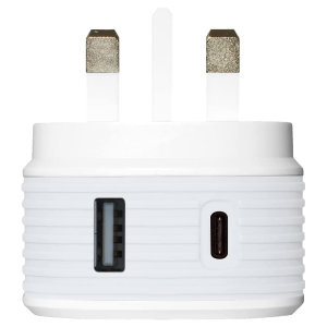 Juice 30W Dual Port USB-A & USB-C Mains Charger - White