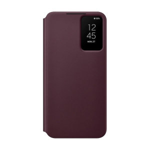 Official Samsung Smart Clear View Burgundy Case - For Galaxy S22