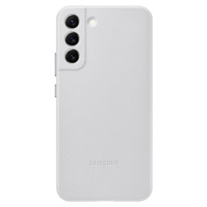 Official Samsung Leather Cover Light Grey Case - For Galaxy S22