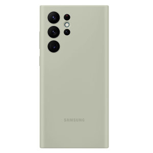 Official Samsung Silicone Cover Olive Green Case - For Samsung Galaxy S22 Ultra
