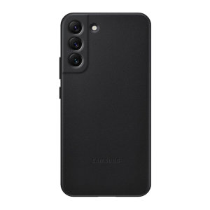 Official Samsung Leather Cover Black Case - For Samsung Galaxy S22 Plus