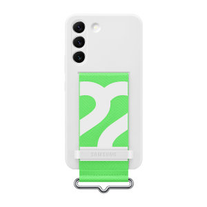 Official Samsung Silicone With Strap White Case - For Samsung Galaxy S22 Plus