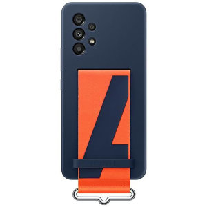 Official Samsung Galaxy A53 Silicone Cover With Strap Case - Navy