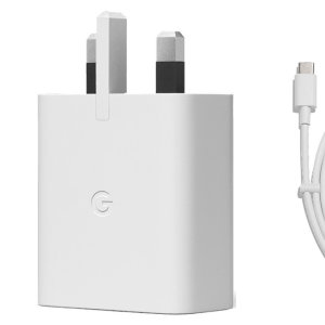 Official Google White 30W USB-C Fast Charger and Cable UK - For Google Pixel 6a