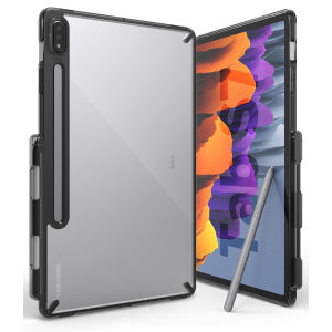 Ringke Fusion Samsung Galaxy Tab S7 Clear Case With S Pen Holder - Smoke Black