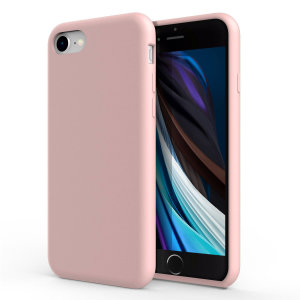 Olixar Soft Silicone Protective Pastel Pink Case - For iPhone SE 2022